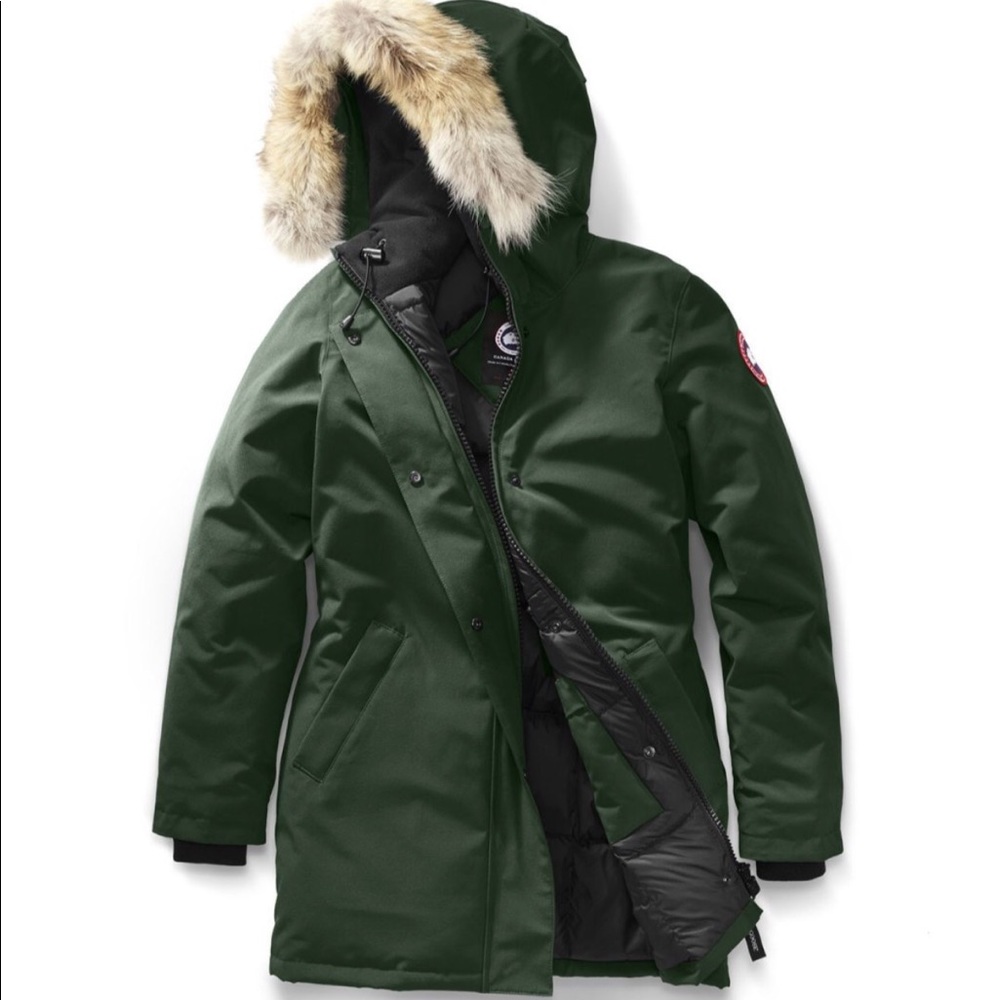 Canada Goose Green Parka with Fur Trim